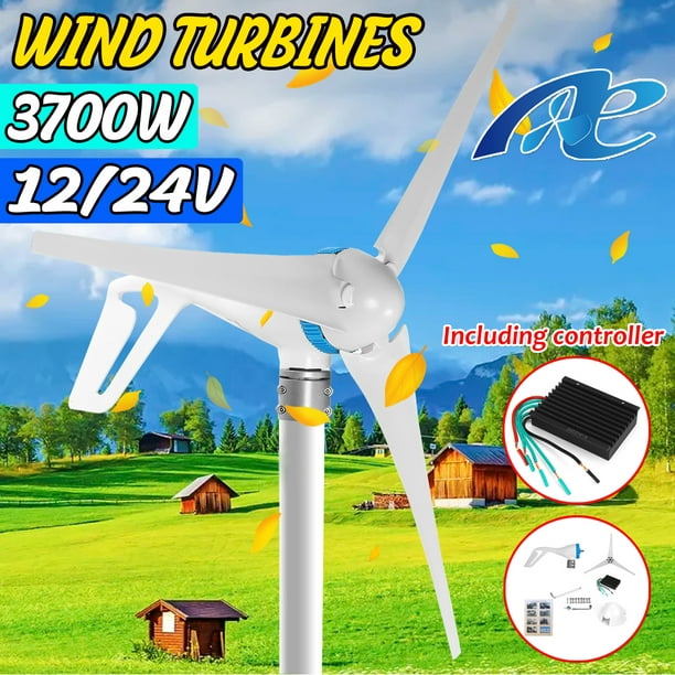 4200W/3700W Wind Turbine with Controller 12V/24V Low Starting Wind Speed, Automatically adjust windward Walmart.com