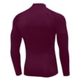 thumbnail image 5 of Men Solid Color Neck Compression Long Sleeve Shirt, Slim Fit Stretchy Athletic Base Layer Top for Gym Running Workout Daily Casual Wear(,XXL), 5 of 6