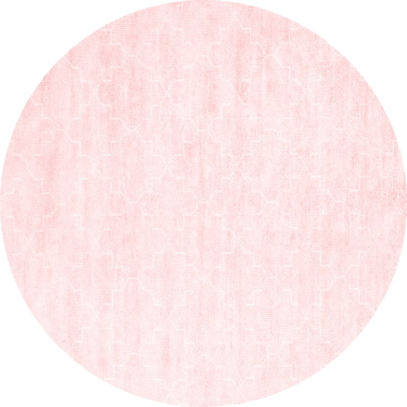 Ahgly Company Indoor Round Solid Red Modern Area Rugs, 6' Round