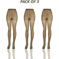 thumbnail image 4 of Lissele Women's Plus Size Day Sheer Pantyhose Pack of 3 Coffee, 7x, 4 of 7