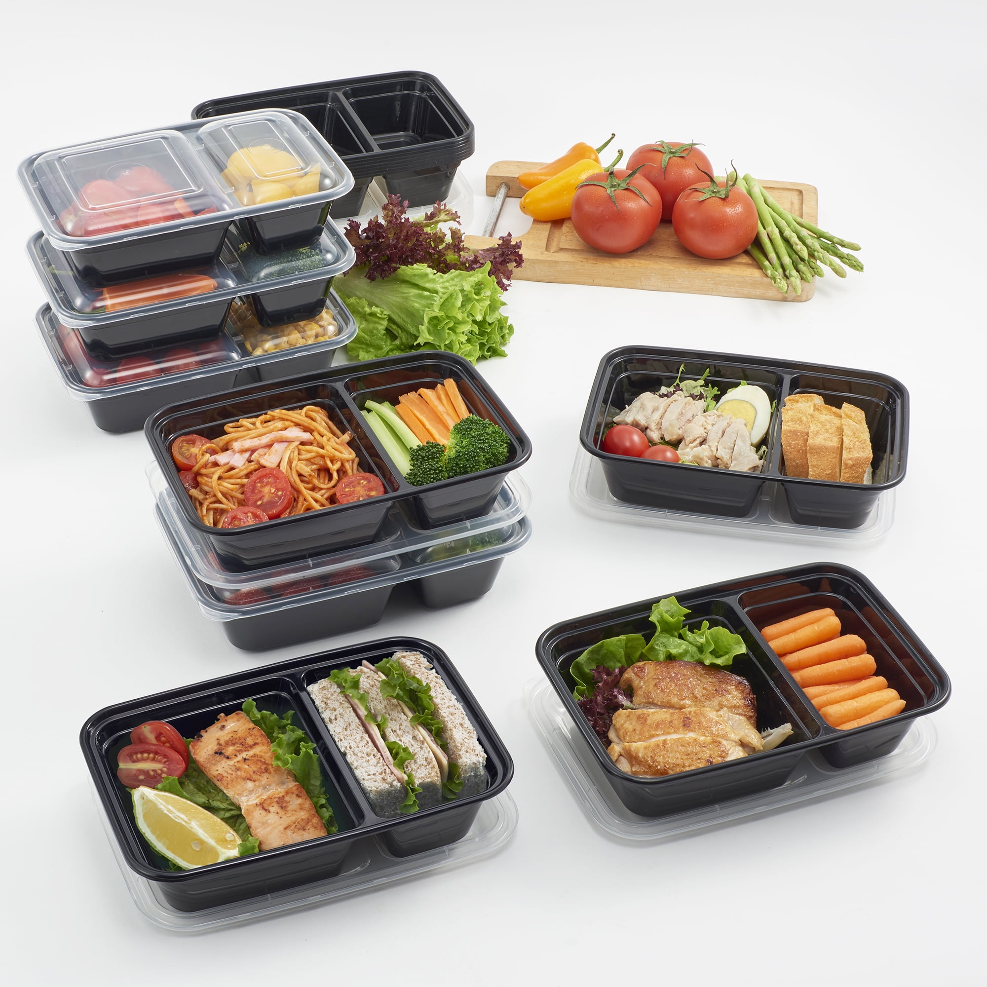 Mainstays 30 Piece 2 Compartment Meal Prep Food Storage