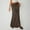 c01Brown, variant on Women's Cotton Linen Solid Color Waisted Elastic Waist Half-Body Skirt Drawstring Flare Maxi Skirt Simple Casual Long Skirt Black S