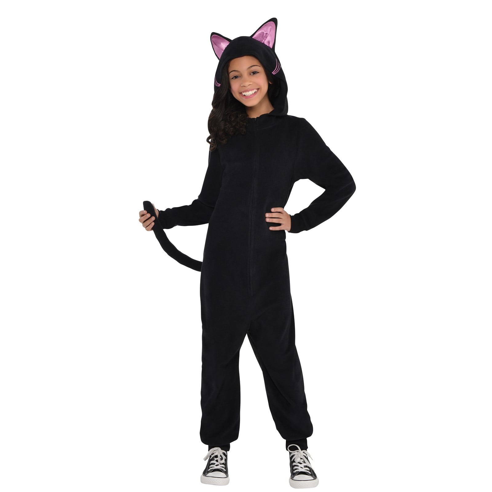 Девочки zipster черный кот цельный костюм, большого размера (12-14 лет) eBa...
