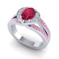 thumbnail image 2 of 2.35 T.C.W Wonderful Oval Cut Red Ruby & Pink Sapphire Gemstone Wedding Ring for Ladies Solid 18K White Gold Size 9 by Diamond-Capitals, 2 of 8