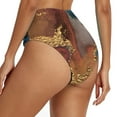thumbnail image 5 of PEASKJP Women's High Waist Ruched Bikini Swim Bottoms Brief Underwear Swim Bottoms for Women Brown S, 5 of 5