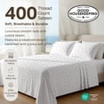 thumbnail image 3 of California Design Den Twin XL Sheets Set - 400 Thread Count 100% Cotton Sateen, Durable Sheets with Deep Pockets - Soft Floral Print, 3 of 8