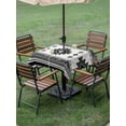 thumbnail image 5 of Square Outdoor Tablecloth with Umbrella Hole Gray Boho Outside Table Cloth Waterproof Patio Table Cover Southwest Aztec Country Geometric Aesthetic Zipper Tablecloths for Picnic Camping 54x54 Inch, 5 of 8