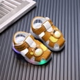 thumbnail image 2 of Baby Girls Fisherman Sandals Light up Sneakers Cute Cartoon LED Luminous Nonslip Soft Sole Walking Shoes Yellow 5.5 Infant, 2 of 7