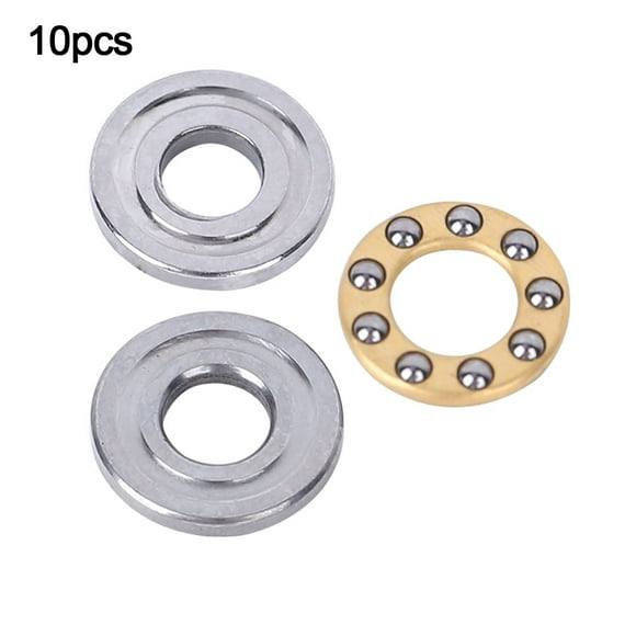 Thrust Bearings, Mini Bike Jack Shaft Bearing 10pcs Thrust Ball Bearing Miniature High Precision Flat Steel Bearings Set