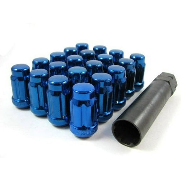 20 Blue Spline Drive Small Diameter Acorn 12x1.5 Lug Nut Kit with Key