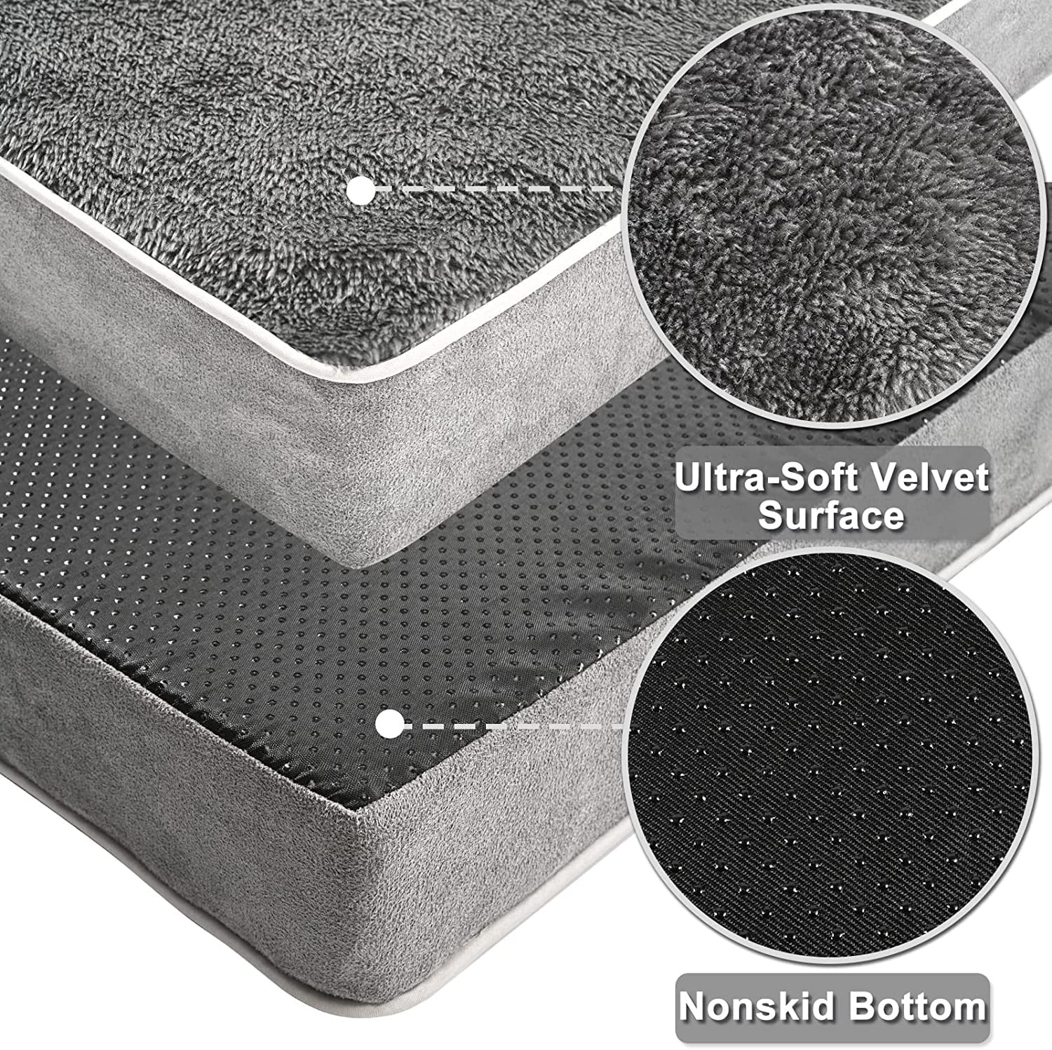 Large Orthopedic Dog Bed for Medium,Large Dogs, Washable Dog Cage Bed with Removable Waterproof Cover, Egg Crate Foam Pet Mattress