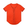 thumbnail image 4 of Baseball Jersey Shirt for Men Women - Plain Casual Short Sleeves Button Down T-Shirt - Sports Uniform for Men Women, 4 of 6