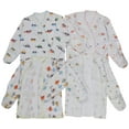thumbnail image 2 of ToBeInStyle Girl's 4-Pack Long Sleeve Ultra-Soft Cotton Kimono Wrap Top w/ Mittens - Cute Characters - 3-6 Months Old, 2 of 6
