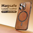 thumbnail image 2 of Funda magnética de cuero para teléfono móvil, protector de lente de vidrio a prueba de golpes de lujo para iPhone 15, 14, 13, 12, 11 Pro Max, 2 of 5