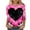Deep Pink, variant on Valentine's 3/4 Sleeve Tops for Women Dressy Heart Printed Shirts Crew Neck Holiday Tunics Three Quarter Length Sleeve T-Shirt Cute Funny Outfits 2026 Summer Tops