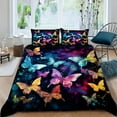 thumbnail image 2 of Butterfly Duvet Cover Sets, Colorful Butterflies Soft Microfiber Comforter Sets with 2 Pillow Shams, Fantasy Purple Blue Butterfly Bedding Set 3 Piece for Teens and Kid's, King(104x90in), 2 of 7
