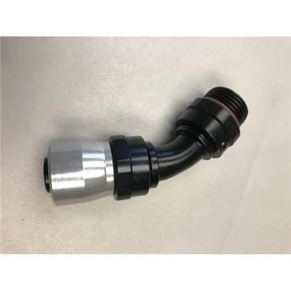 12AN ORB Male 45 deg Crimp Hose End, Black
