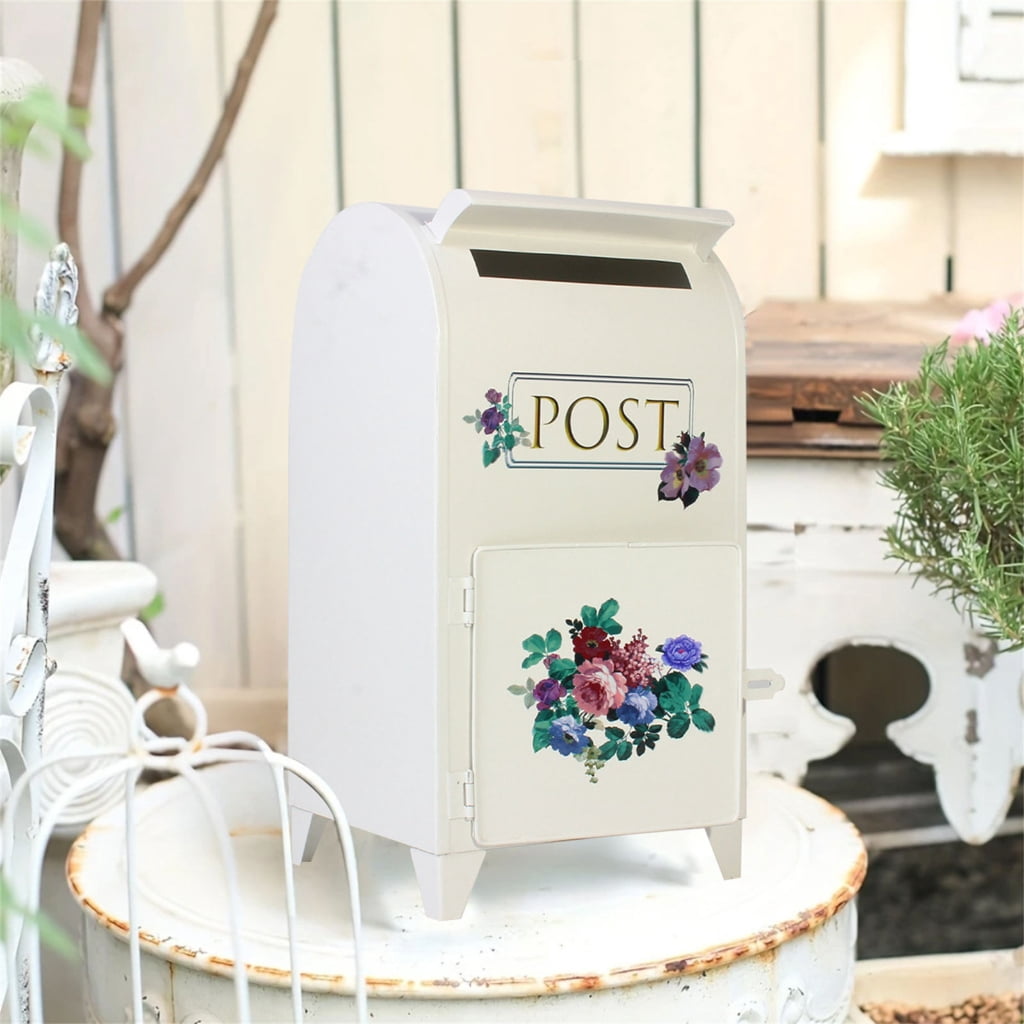 Sinyiin Historical European Mailbox for Yard Decoration External Use Strong Metal Build Extra Large Capacity Easy Fixing Design