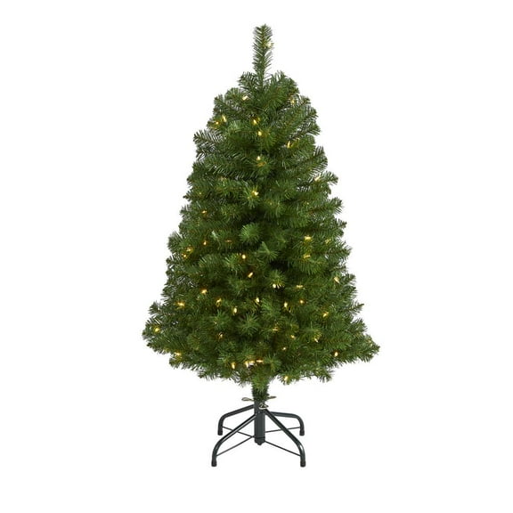 Nearly Natural Virginia Fir Artificial Christmas Tree with 100 Clear Lights