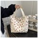 thumbnail image 4 of Guardurnaity Bolso tote de pana rosa con cremallera y estampado de para llevar al hombro, bolso tote pequeño con cremallera. Bolsas de mensajero y de hombro D, 4 of 6