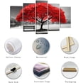 thumbnail image 5 of ZHONGYUTONG Black and White Canvas Wall Art 5 Pieces Red Big Tree and Chair Picture Landscape Painting Prints Modern Home Decor Framed (8"x14"x2 8"x18"x2 8"x22"x1), 5 of 6