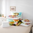 thumbnail image 5 of Homewish Kawaii Sea Turtle Bedding Comforter Set 7 Pieces for Teens, Cartoon Groovy Floral Full Bedding Set, Cute Ocean Animal Fitted Sheet Flat Sheet, Luxury Bedroom Decor, 5 of 7