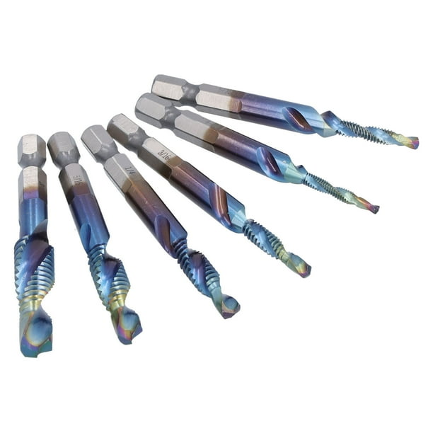 Combination Drill Tap Bits Set, Hex Dazzling Blue Imperial Drill Tap