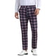 thumbnail image 1 of Pantalones de vestir planos elásticos de cintura con estampado a cuadros para hombres INSPIRE CHIC 28 Rosa Negro, 1 of 5