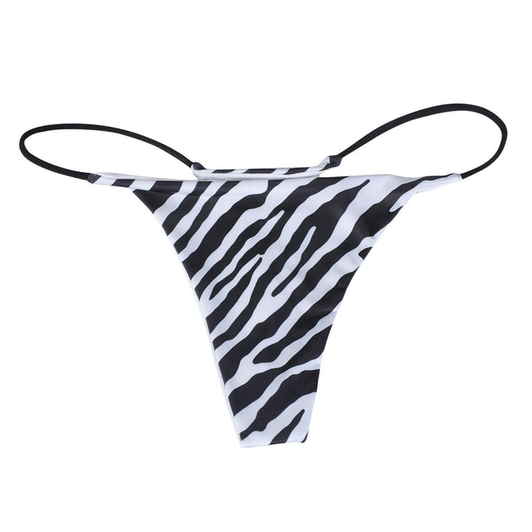 Follure Women's Bikini Panties Underwear Low-Rise Printed G-String Briefs  Soft T-Back Underpants 