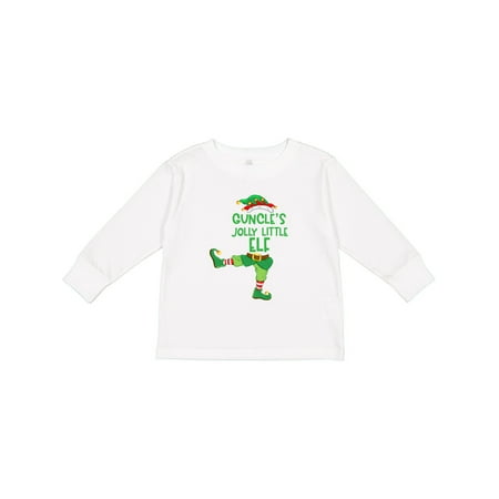 

Inktastic Christmas Guncle s Jolly Little Elf Gift Toddler Boy or Toddler Girl Long Sleeve T-Shirt