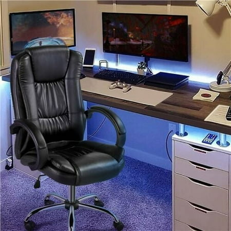 Bonded Leather High Back Office Desk Chair Swivel Task Chair Ergonomic Rolling