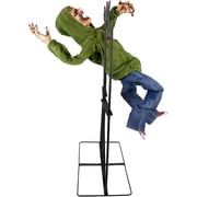 Haunted Hill Farm 4.4 ft Voice-Sensor Impaled Zombie Halloween Animatronic, HHIMPZOMB-1FLSA