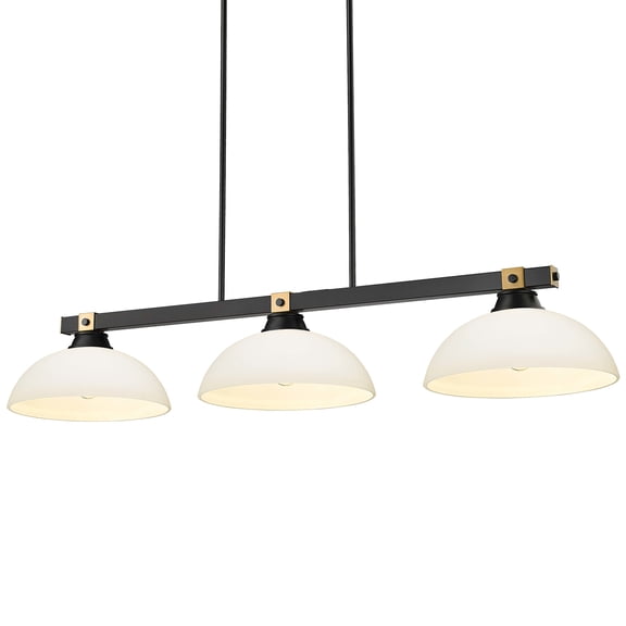 Z-Lite 1955-3-Dmo14 Bronte 3 Light 52" Wide Billiard Chandelier - Matte Black / Rubbed