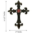 thumbnail image 2 of Urbalabs Western Cast Iron Wall Hanging Rustic Red Bling Concho Cross Fleur De Lis, 2 of 7