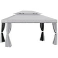 thumbnail image 2 of Patio Umbrellas Outsunny 10' x 13' Patio Gazebo, Outdoor Gazebo Canopy Shelter with Netting and Curtains, Aluminum Frame for Garden, Lawn, Backyard and Deck, Gray,Market Umbrellas, 2 of 8