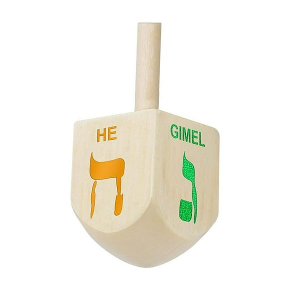 Toy Stress Reliever for Festive Chanukah Wooden Top Unwinding with Every and Joyful for Desk Play