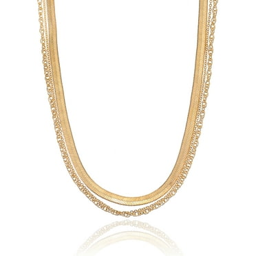 Women's Gold Chain Necklace Set, 3 Pieces