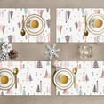 thumbnail image 4 of mubwai Pink Christmas Trees Placemats Set of 4, 12x18 Inch Colorful Xmas Snowflakes Kitchen Dinning Table Mats Washable Place Mats for Indoor Outdoor Home Party Decor, 4 of 6