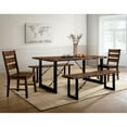 thumbnail image 4 of Furniture of America Jared Industrial Wood Dining Bench, Walnut, 4 of 6