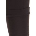 thumbnail image 2 of Women's Fashionable Fleece Leggings in Solid Color with 2 Gold zippers & seams on Front, Coffee, 2 of 5