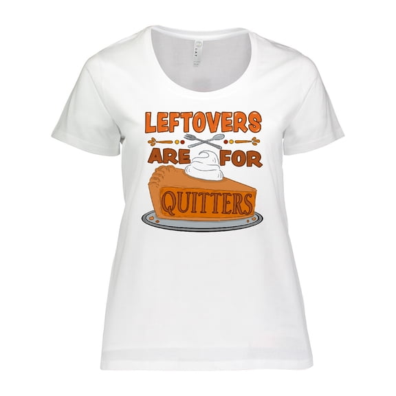 Inktastic Leftovers are for Quitters with Pumpkin Pie Women's Plus Size T-Shirt