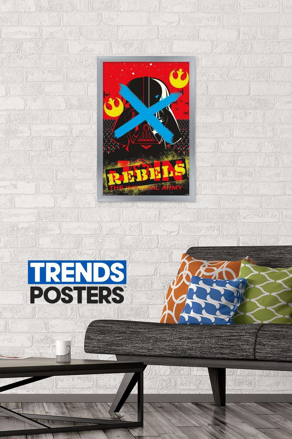 Star Wars: Saga - Vader Rebel Wall Poster, 14.725" x 22.375", Framed