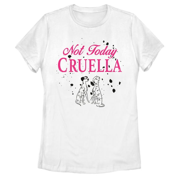 Women's One Hundred and One Dalmatians Not Today Cruella Graphic Tee White Large
