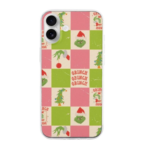Funda de TPU de El Grinch para iPhone 16 Plus: ultrafina, a prueba de golpes, antiamarilleo, resistente a arañazos, compatible con carga inalámbrica, agarre mejorado, estilo transparente.