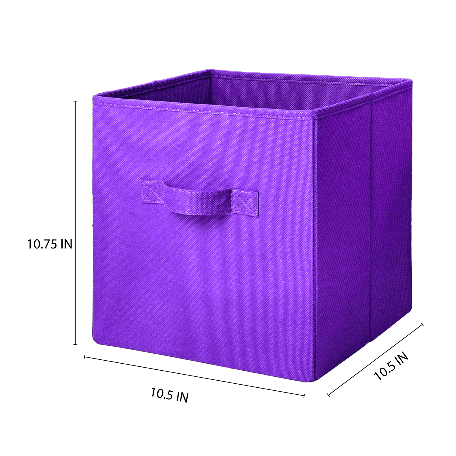 Mainstays Collegiate Collapsible Fabric Bins 10.5X10.5, Dark Grape, 4 Pack