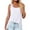 White, variant on JINMGG Woman Blouses Solid Square Neck V-Neck Summer Sleeveless Tank Tops for Women Green L