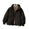thumbnail image 2 of Yteetum Women's Stand Collar Quilted Puffer Jackets Oversize Zipper Quilted Puffer Jackets Outerwear Coats Womens Casual Solid Winter Thickened Long Sleeves Loose Padded Coats Winter Clothes, 2 of 4