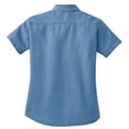 thumbnail image 2 of Gravity Threads Womens Short-Sleeve Value Denim Shirt - Faded Blue - Large, 2 of 2