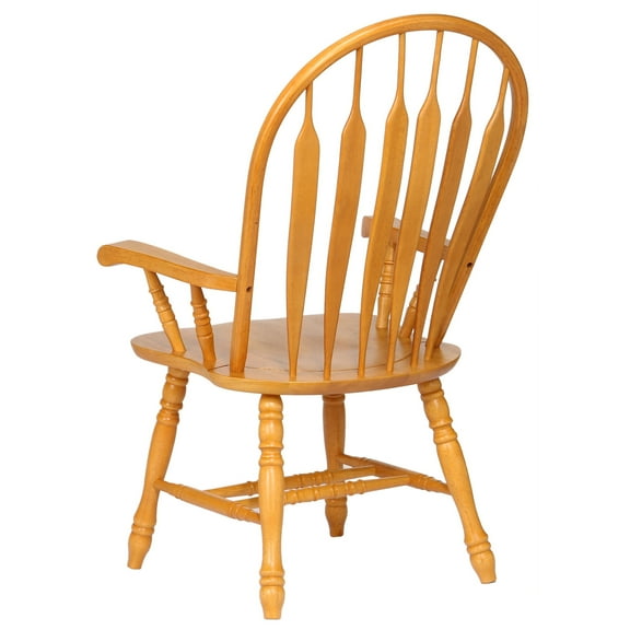 HomeStock Oak Comfort Back Retro Relaxation Dining Chair With Arms , Light Oak Solid Wood, 41"H x 24"D x 24.5"W