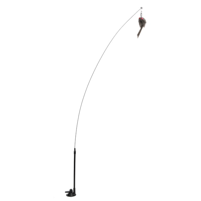 Palo Interactivo Divertido De Plumas De Gato Con Ventosa, Alambre De Acero De Alta, Cabezal De Juguete Reemplazable, Potente Base De Ventosa, Modo Interactivo De Mano,